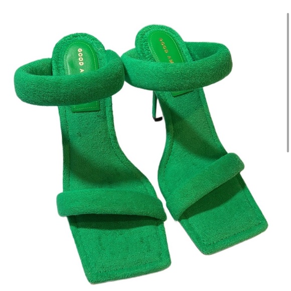 GOOD AMERICAN 🔺JUST REDUCED🔺KELLY GREEN TERRY CLOTH SANDAL 8.5 M - Picture 8 of 14